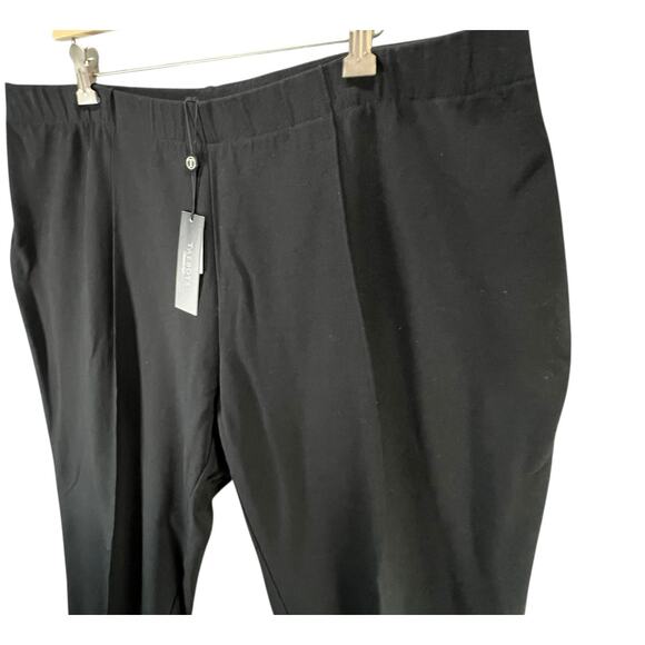 Talbots Ponte Knit Pants Women 3XL Black Ankle Zip Stretch Classic Preppy Casual - Picture 2 of 13